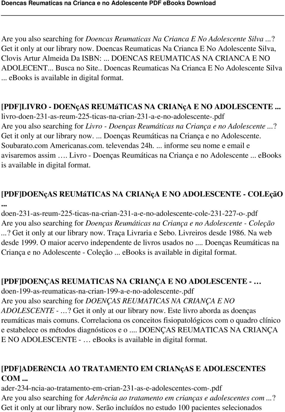 .. livro-doen-231-as-reum-225-ticas-na-crian-231-a-e-no-adolescente-.pdf Are you also searching for Livro - Doenças Reumáticas na Criança e no Adolescente...? Get it only at our library now.