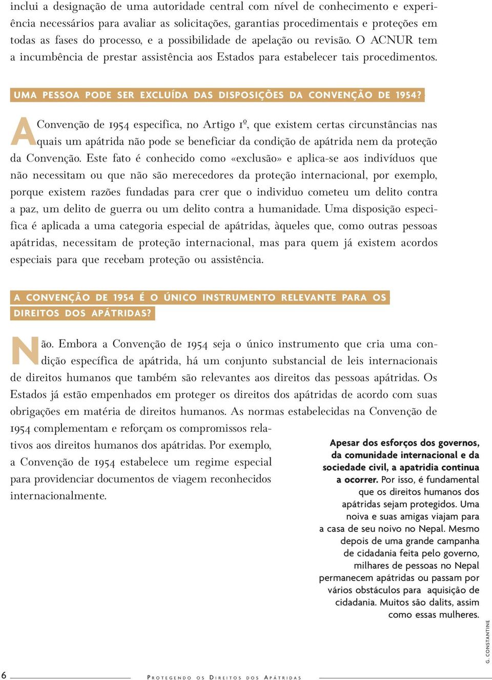 UMA PESSOA PODE SER EXCLUÍDA DAS DISPOSIÇÕES DA CONVENÇÃO DE 1954?