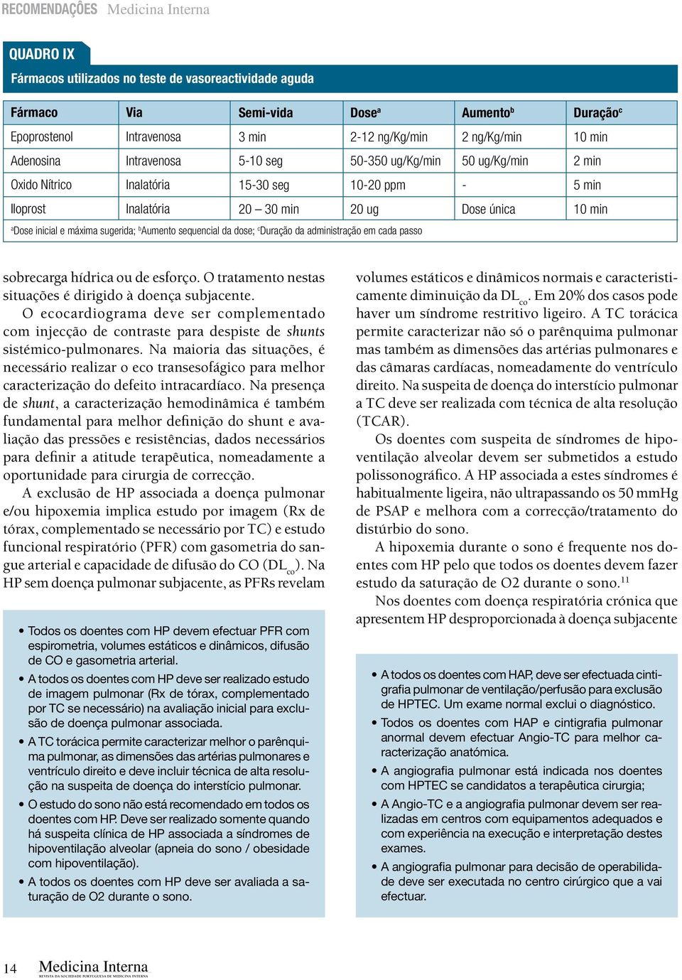 passo Aumento b 2 ng/kg/min 50 ug/kg/min - Dose única Duração c 10 min 2 min 5 min 10 min sobrecarga hídrica ou de esforço. O tratamento nestas situações é dirigido à doença subjacente.