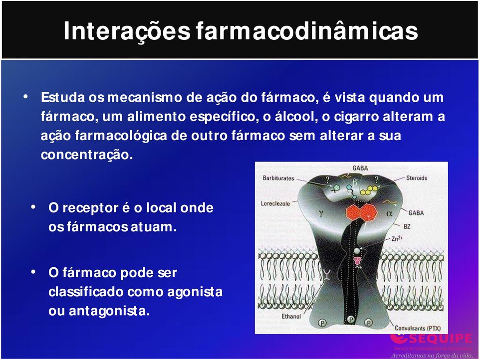 farmacológica de outro fármaco sem alterar a sua concentração.