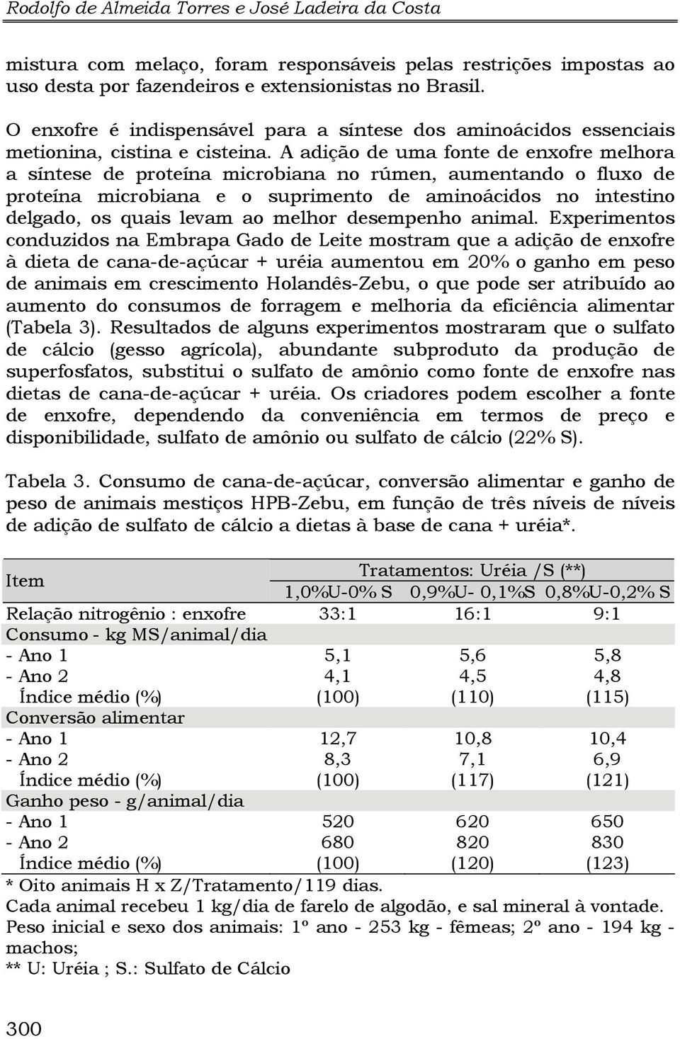 A adição de uma fonte de enxofre melhora a síntese de proteína microbiana no rúmen, aumentando o fluxo de proteína microbiana e o suprimento de aminoácidos no intestino delgado, os quais levam ao