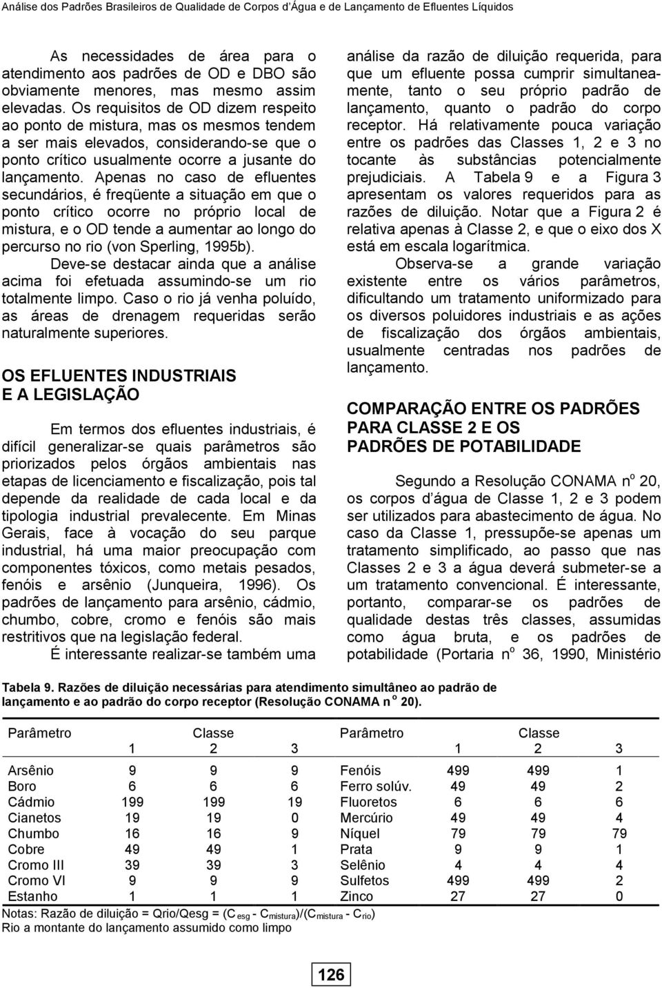 Apenas no caso de efluentes secundários, é freqüente a situação em que o ponto crítico ocorre no próprio local de mistura, e o OD tende a aumentar ao longo do percurso no rio (von Sperling, 1995b).