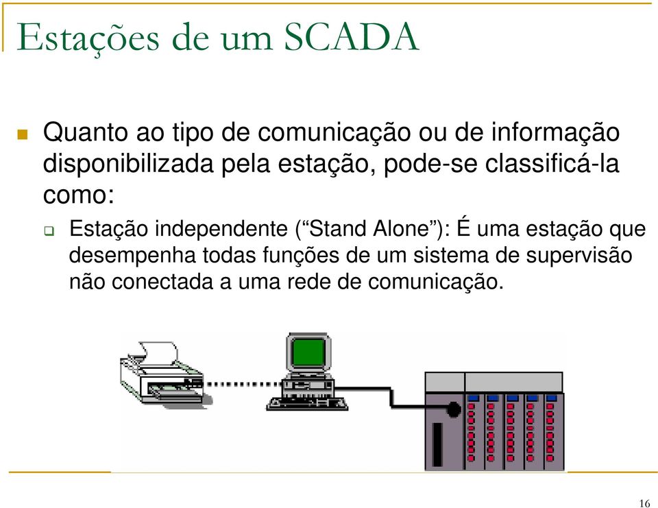 independente ( Stand Alone ): É uma estação que desempenha todas