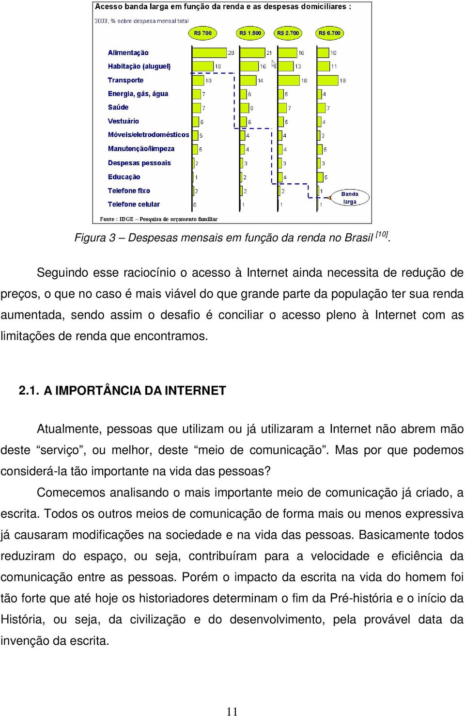 conciliar o acesso pleno à Internet com as limitações de renda que encontramos. 2.1.