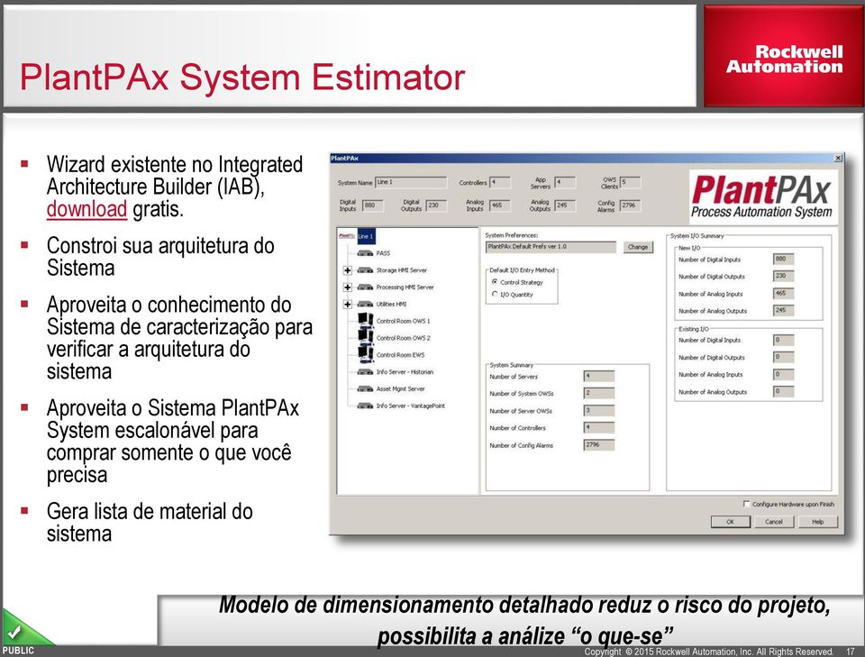 arquitetura do sistema Aproveita o Sistema PlantPAx System escalonável para comprar somente o que você precisa