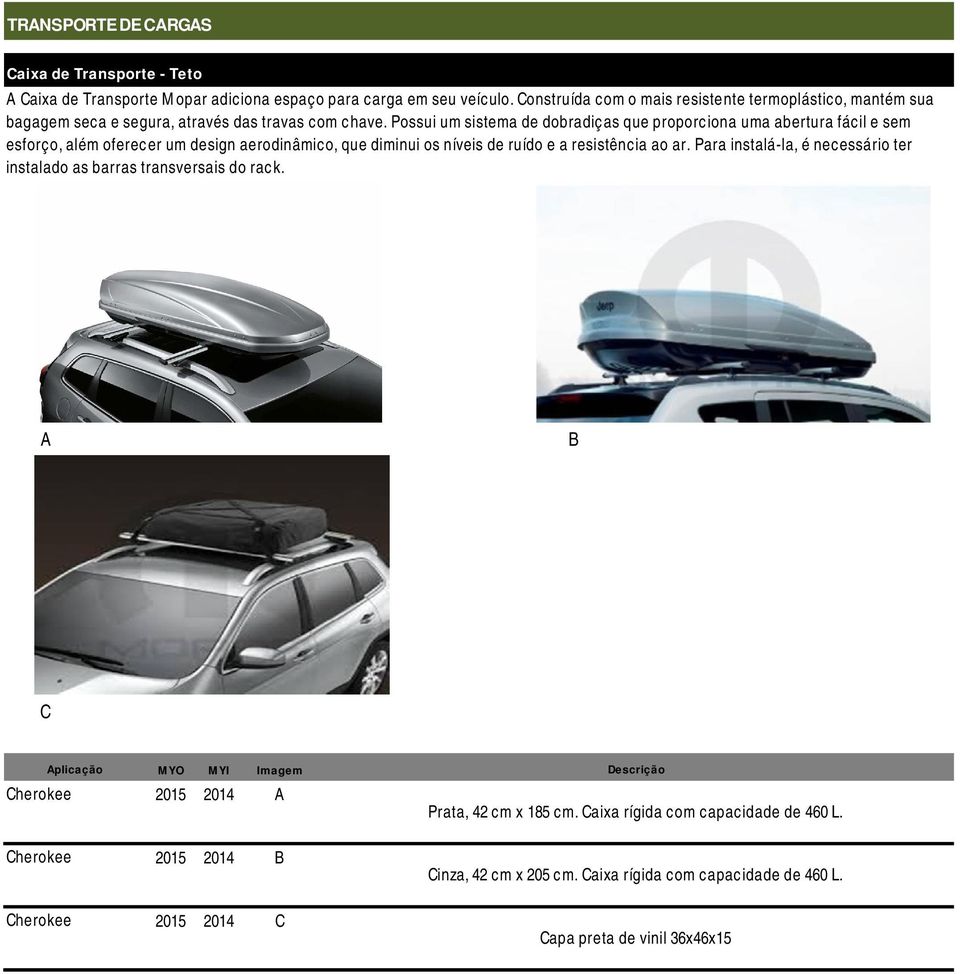 Possui um sistema de dobradiças que proporciona uma abertura fácil e sem esforço, além oferecer um design aerodinâmico, que diminui os níveis de ruído e a resistência ao ar.