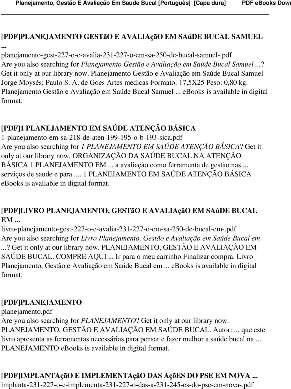 Planejamento Gestão e Avaliação em Saúde Bucal Samuel... ebooks is available in digital format. [PDF]1 PLANEJAMENTO EM SAÚDE ATENÇÃO BÁSICA 1-planejamento-em-sa-218-de-aten-199-195-o-b-193-sica.