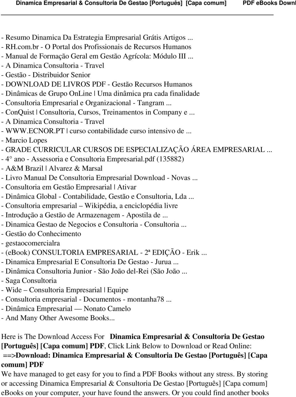 Empresarial e Organizacional - Tangram... - ConQuist Consultoria, Cursos, Treinamentos in Company e... - A Dinamica Consultoria - Travel - WWW.ECNOR.PT curso contabilidade curso intensivo de.