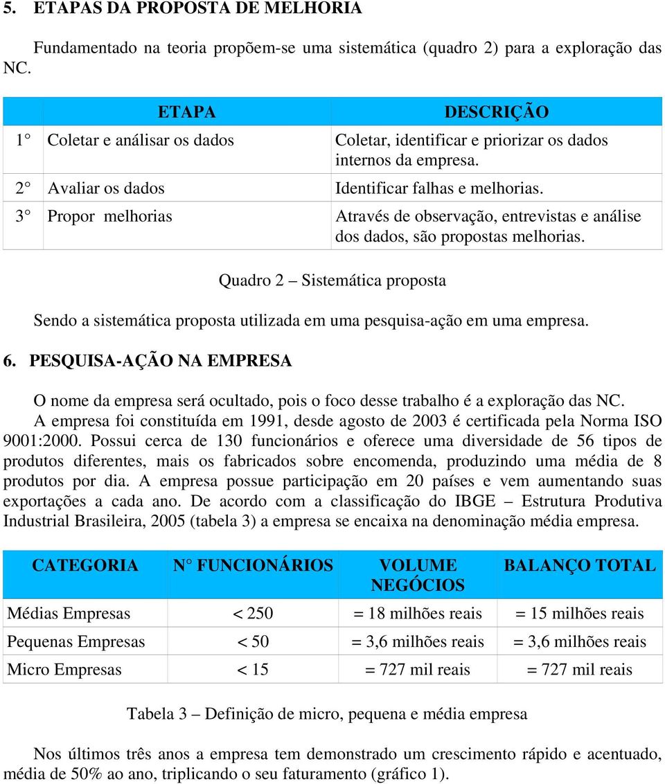 3 Propor melhorias Através de observação, entrevistas e análise dos dados, são propostas melhorias.