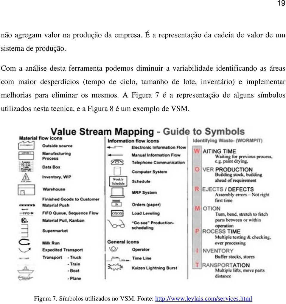 ciclo, tamanho de lote, inventário) e implementar melhorias para eliminar os mesmos.