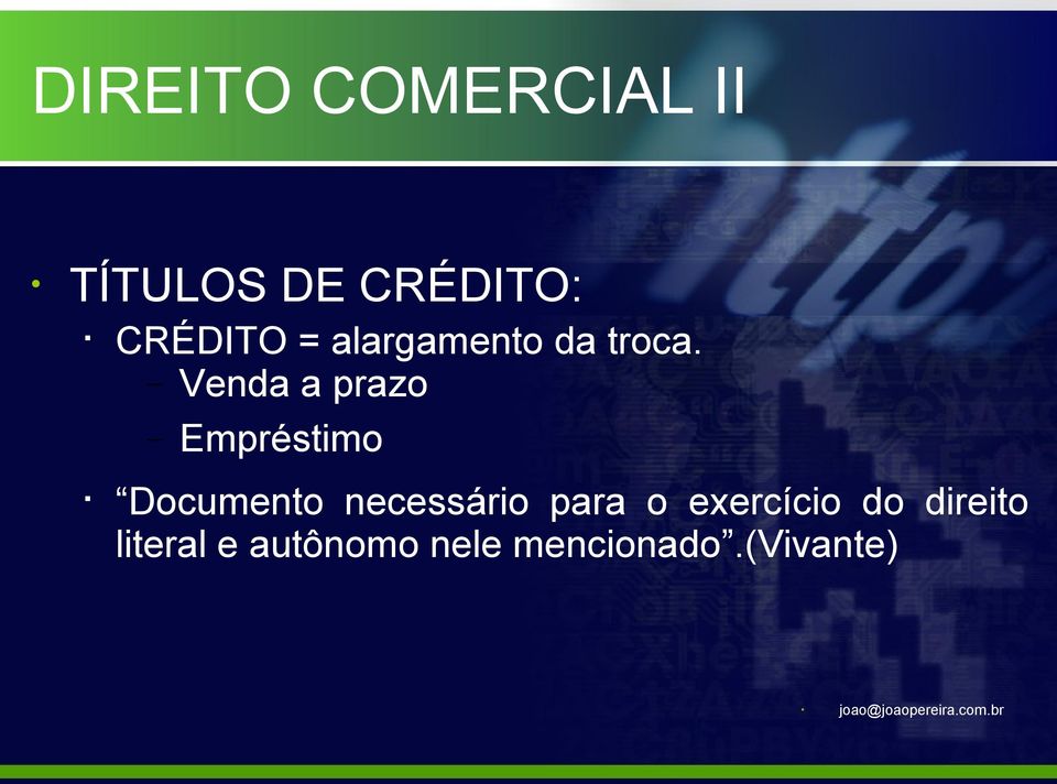 Venda a prazo Empréstimo Documento necessário