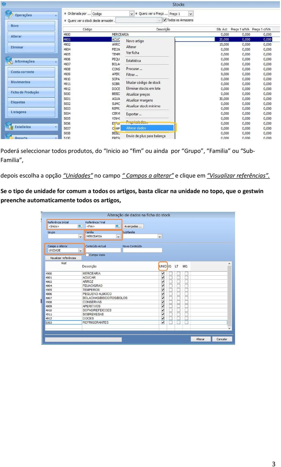 Visualizar referências.