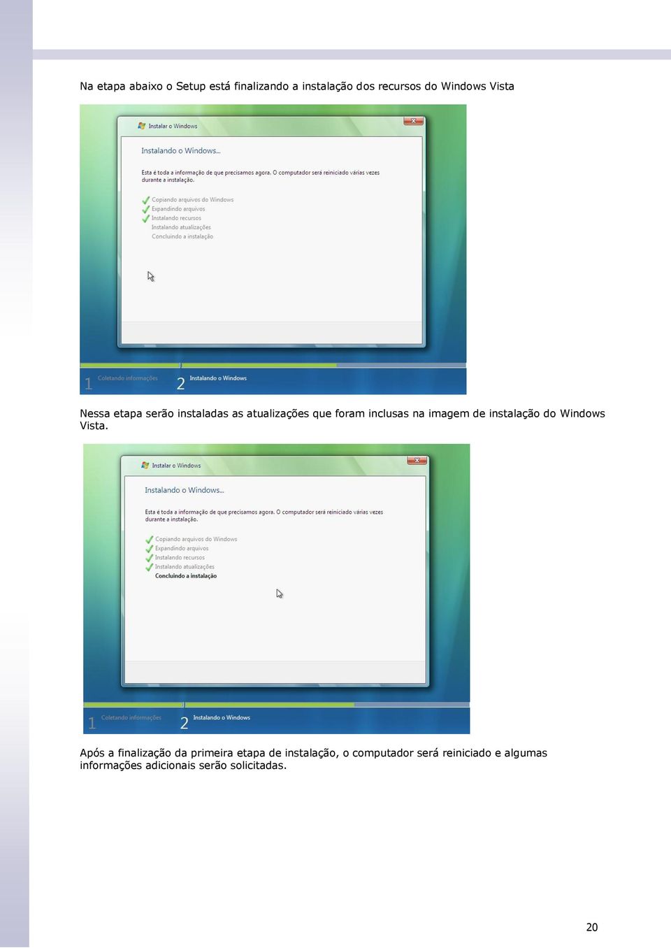 de instalação do Windows Vista.