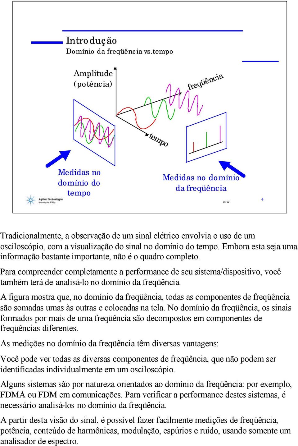 visualização do sinal no domínio do tempo. Embora esta seja uma informação bastante importante, não é o quadro completo.