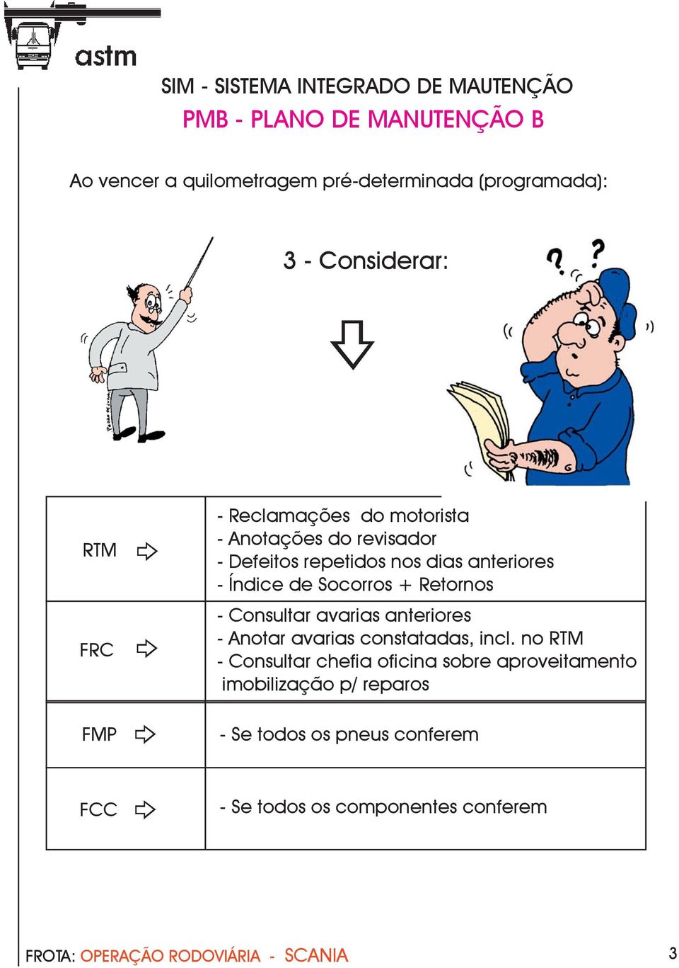 Retornos - Consultar avarias anteriores - Anotar avarias constatadas, incl.