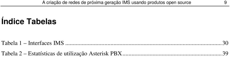 Tabelas Tabela 1 Interfaces IMS.