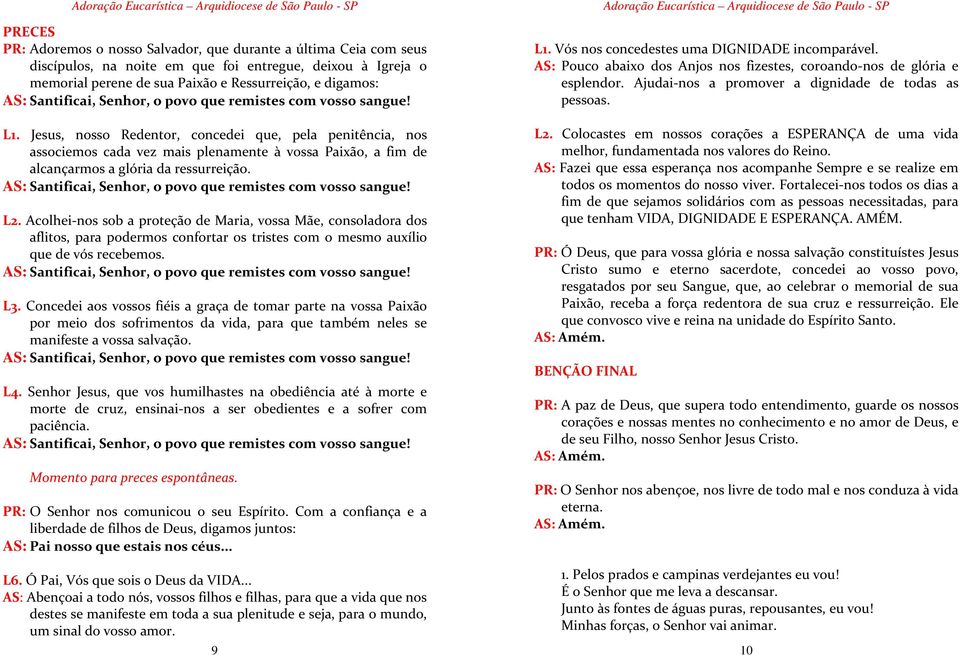 Acolhei-nos sob a proteção de Maria, vossa Mãe, consoladora dos aflitos, para podermos confortar os tristes com o mesmo auxílio que de vós recebemos. L3.