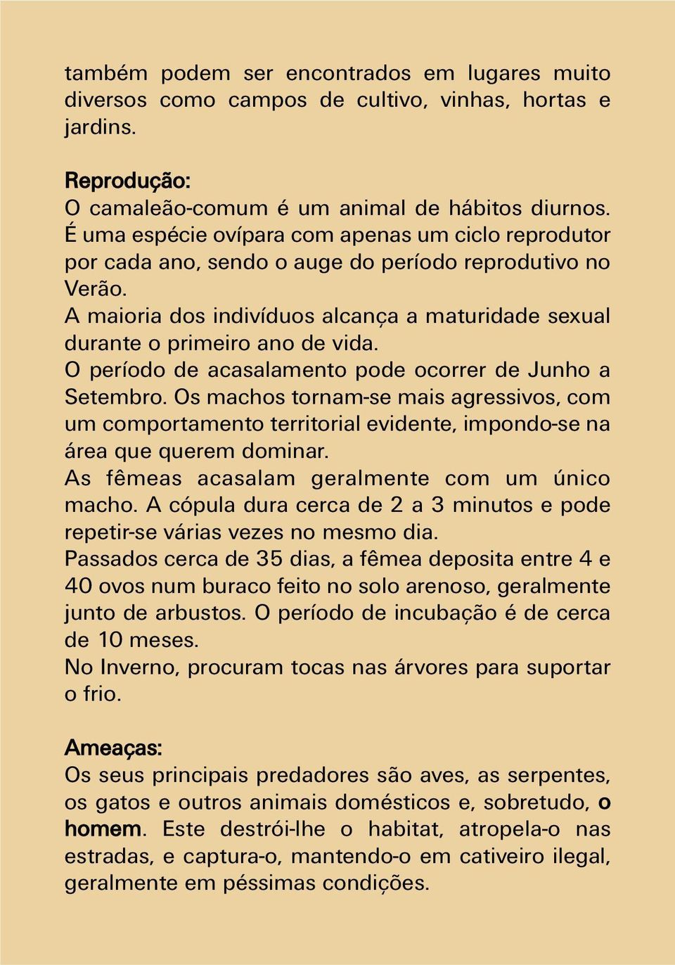 O período de acasalamento pode ocorrer de Junho a Setembro. Os machos tornam-se mais agressivos, com um comportamento territorial evidente, impondo-se na área que querem dominar.