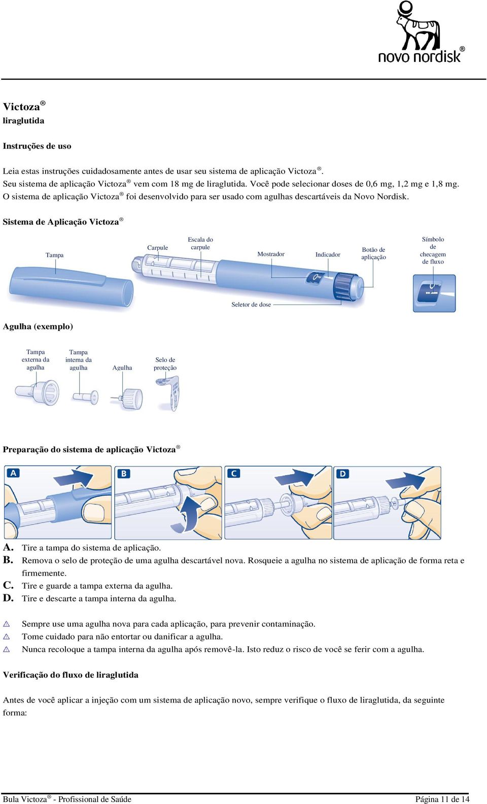 Escala do Símbolo O sistema de aplicação Victoza foi Carpule desenvolvido carpule para ser usado com agulhas descartáveis da Botão Novo de Nordisk.