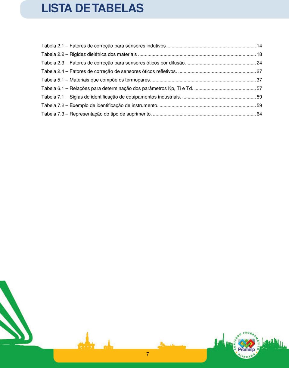 1 Materiais que compõe os termopares... 37 Tabela 6.1 Relações para determinação dos parâmetros Kp, Ti e Td.... 57 Tabela 7.