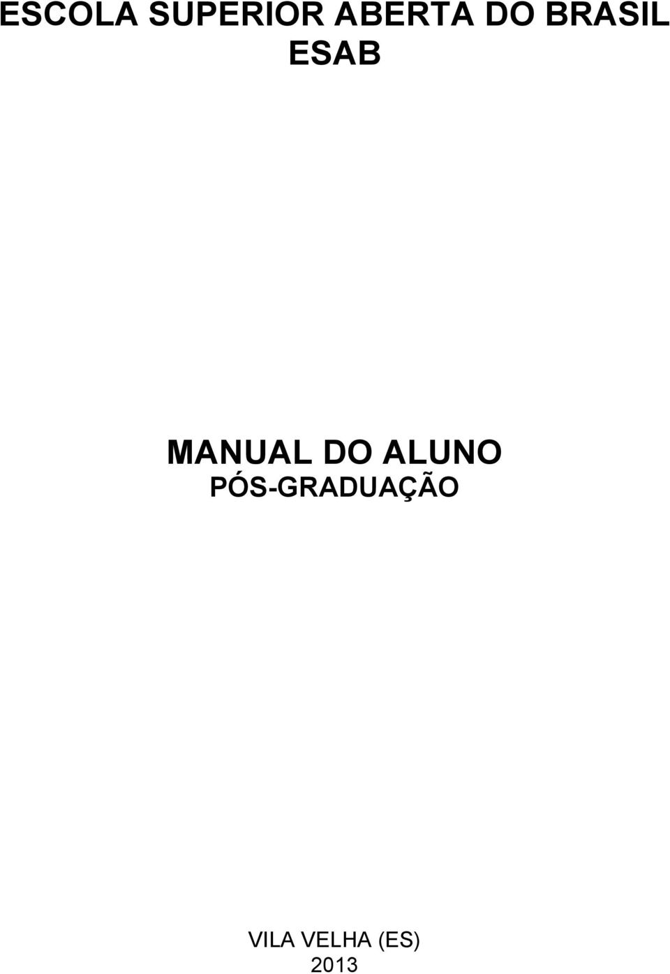 MANUAL DO ALUNO