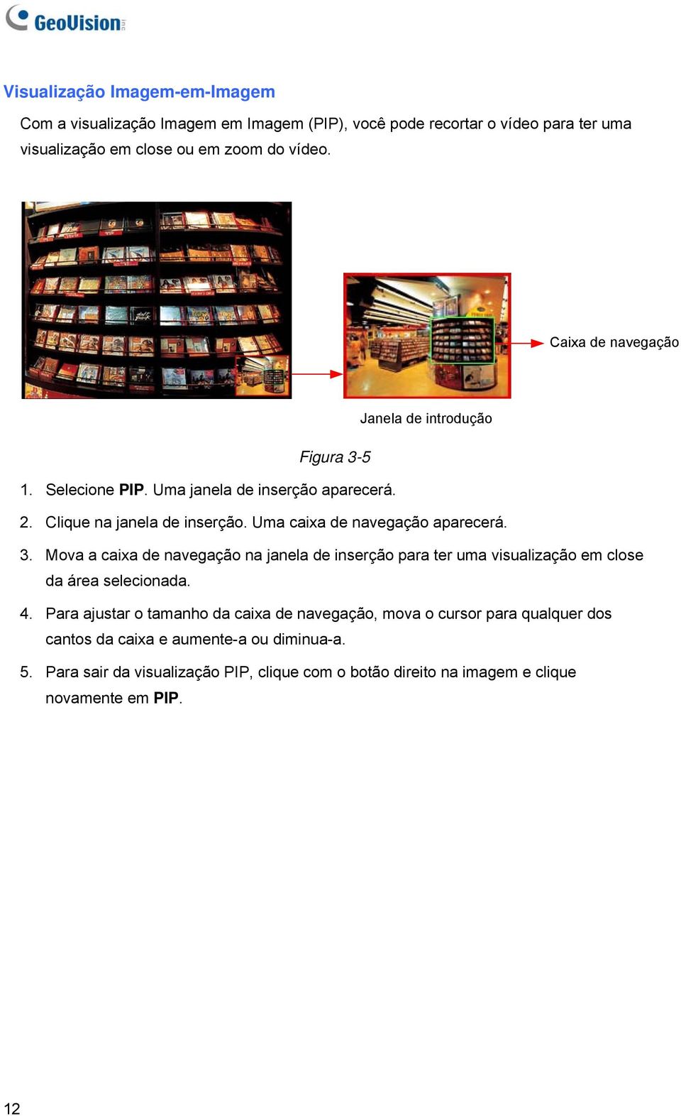 Uma caixa de navegação aparecerá. 3. Mova a caixa de navegação na janela de inserção para ter uma visualização em close da área selecionada. 4.