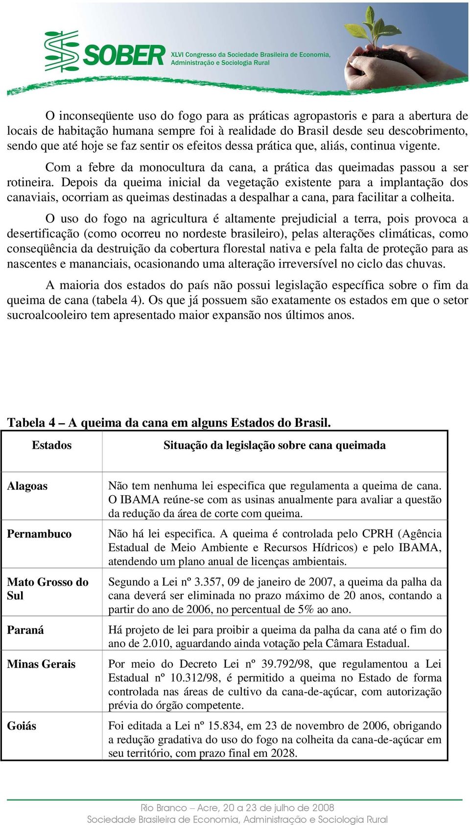 Depois da queima inicial da vegetação existente para a implantação dos canaviais, ocorriam as queimas destinadas a despalhar a cana, para facilitar a colheita.