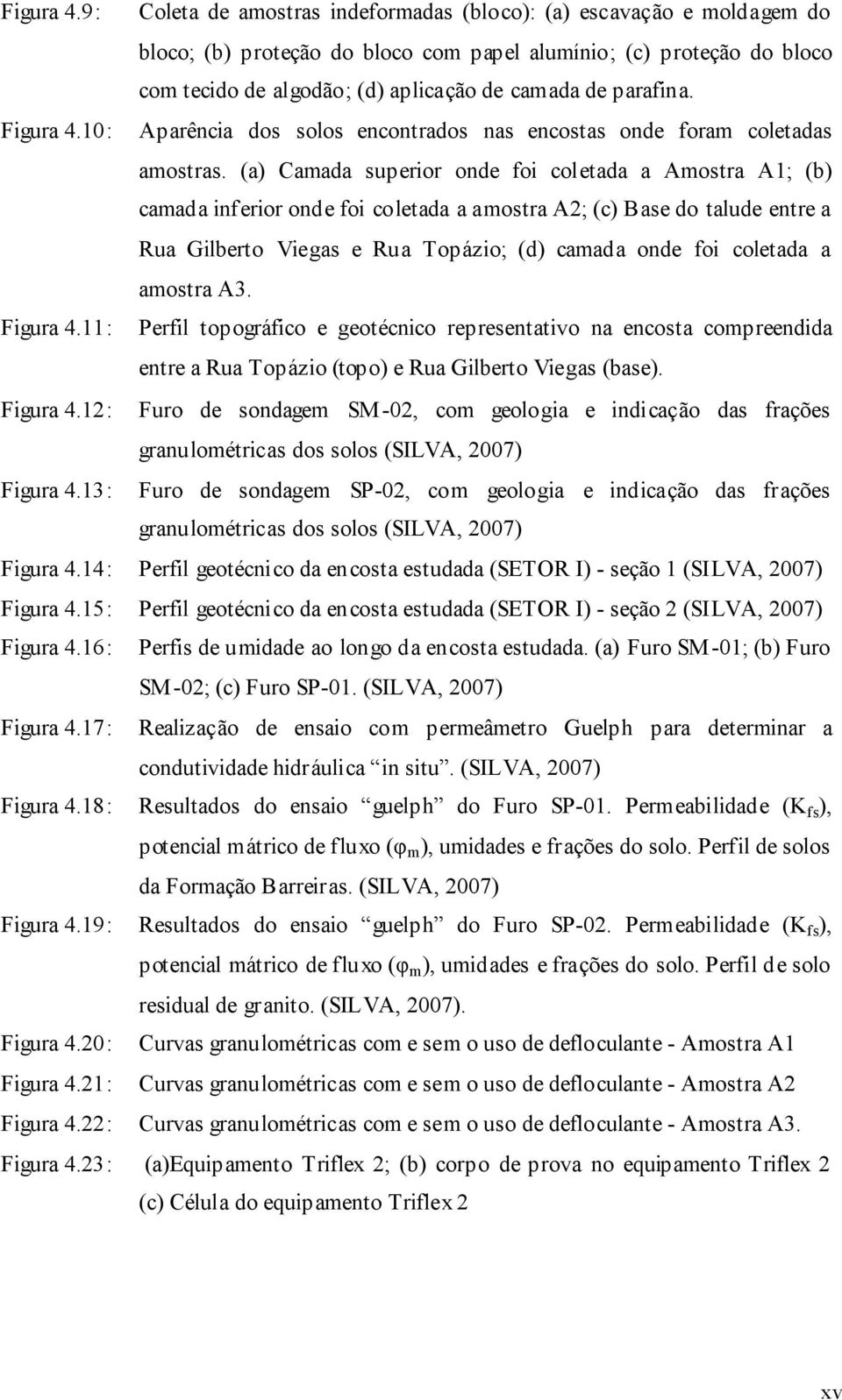 parafina. 10: Aparência dos solos encontrados nas encostas onde foram coletadas amostras.