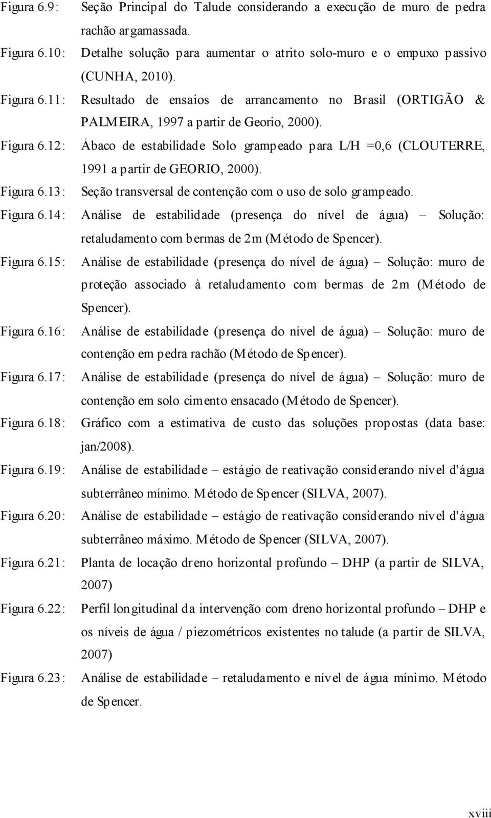 12: Ábaco de estabilidade Solo grampeado para L/H =0,6 (CLOUTERRE, 1991 a partir de GEORIO, 2000). Figura 6.