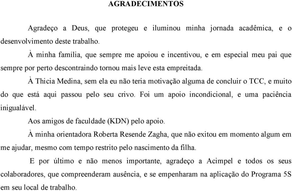 À Thicia Medina, sem ela eu não teria motivação alguma de concluir o TCC, e muito do que está aqui passou pelo seu crivo. Foi um apoio incondicional, e uma paciência inigualável.