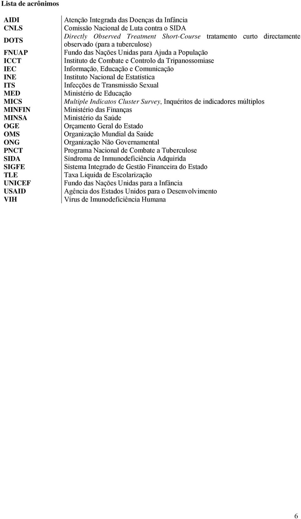 Tripanossomiase Informação, Educação e Comunicação Instituto Nacional de Estatística Infecções de Transmissão Sexual Ministério de Educação Multiple Indicatos Cluster Survey, Inquéritos de