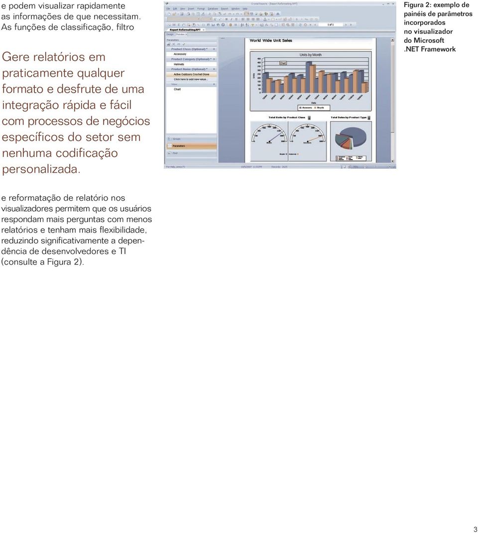 específicos do setor sem nenhuma codificação personalizada. Figura 2: exemplo de painéis de parâmetros incorporados no visuali zador do Microsoft.