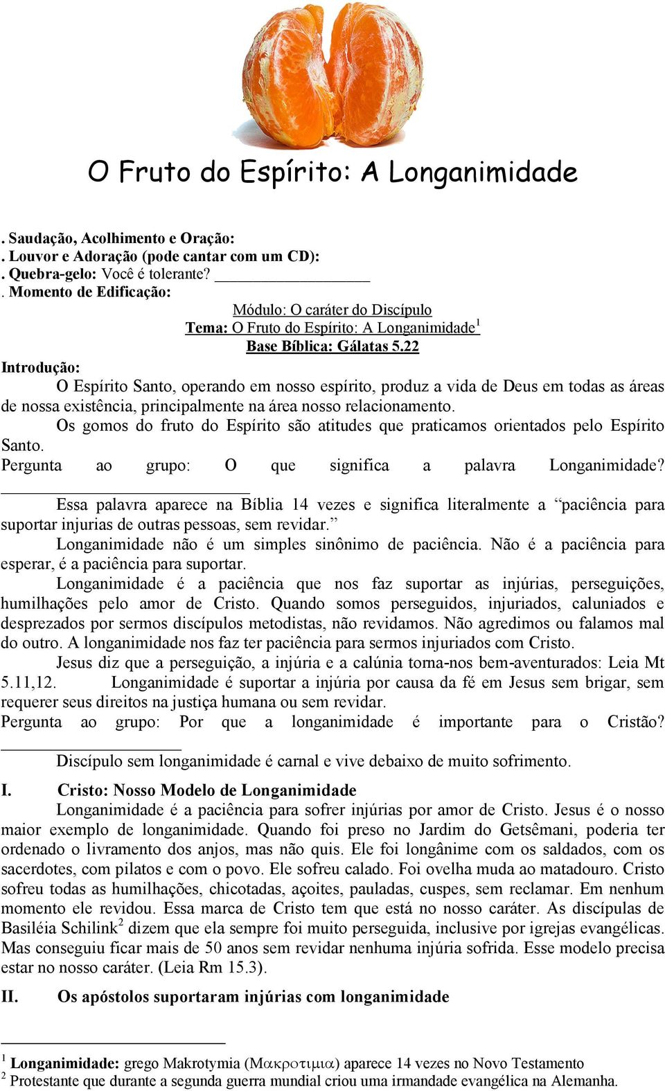 22 Introdução: O Espírito Santo, operando em nosso espírito, produz a vida de Deus em todas as áreas de nossa existência, principalmente na área nosso relacionamento.