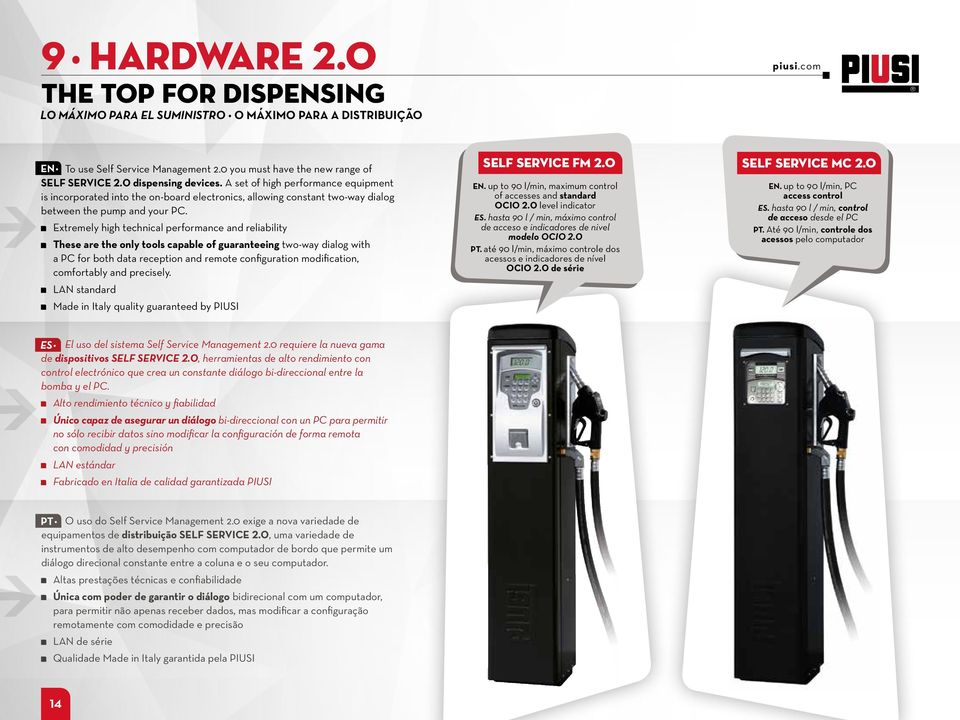 Extremely high technical performance and reliability These are the only tools capable of guaranteeing two-way dialog with a PC for both data reception and remote configuration modification,