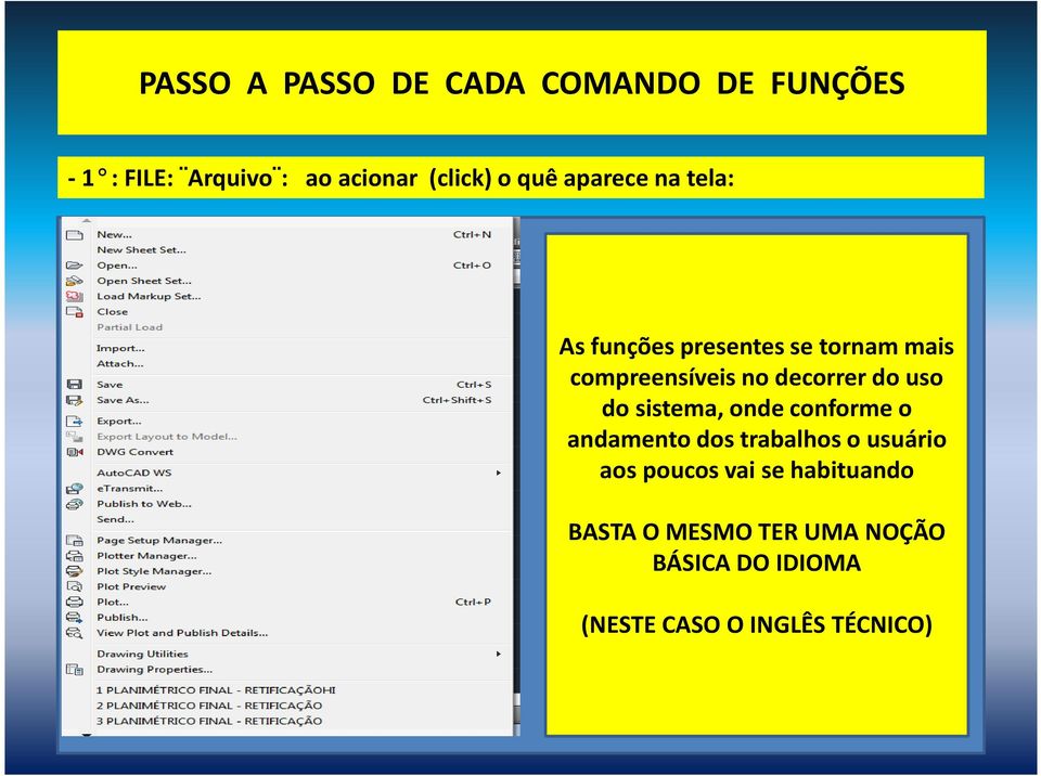 decorrer do uso do sistema, onde conforme o andamento dos trabalhos o usuário aos