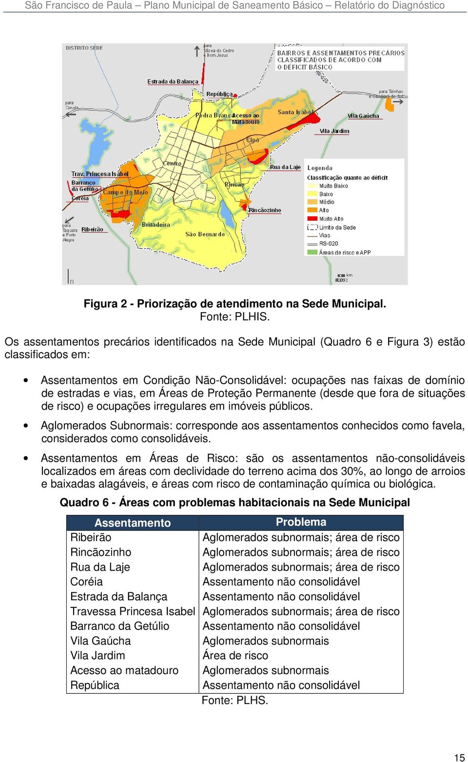 vias, em Áreas de Proteção Permanente (desde que fora de situações de risco) e ocupações irregulares em imóveis públicos.