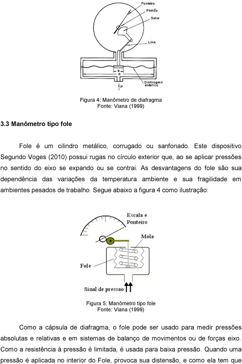 As desvantagens do fole são sua dependência das variações da temperatura ambiente e sua fragilidade em ambientes pesados de trabalho.