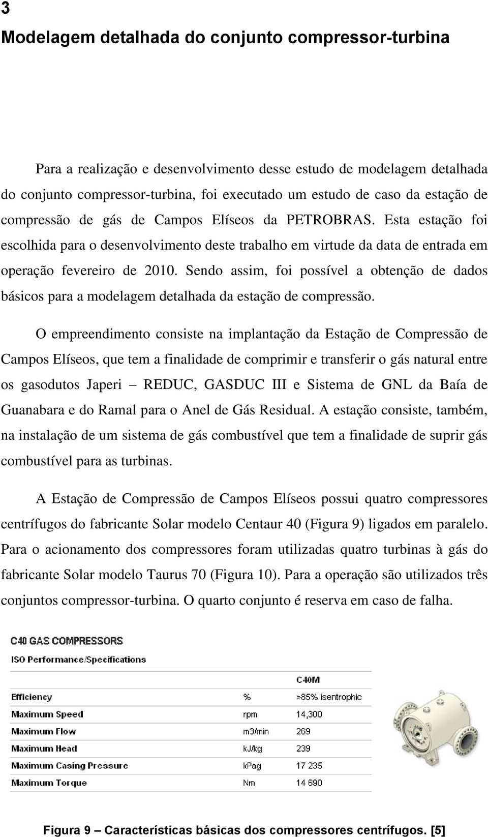 Sendo assim, foi possível a obtenção de dados básicos para a modelagem detalhada da estação de compressão.