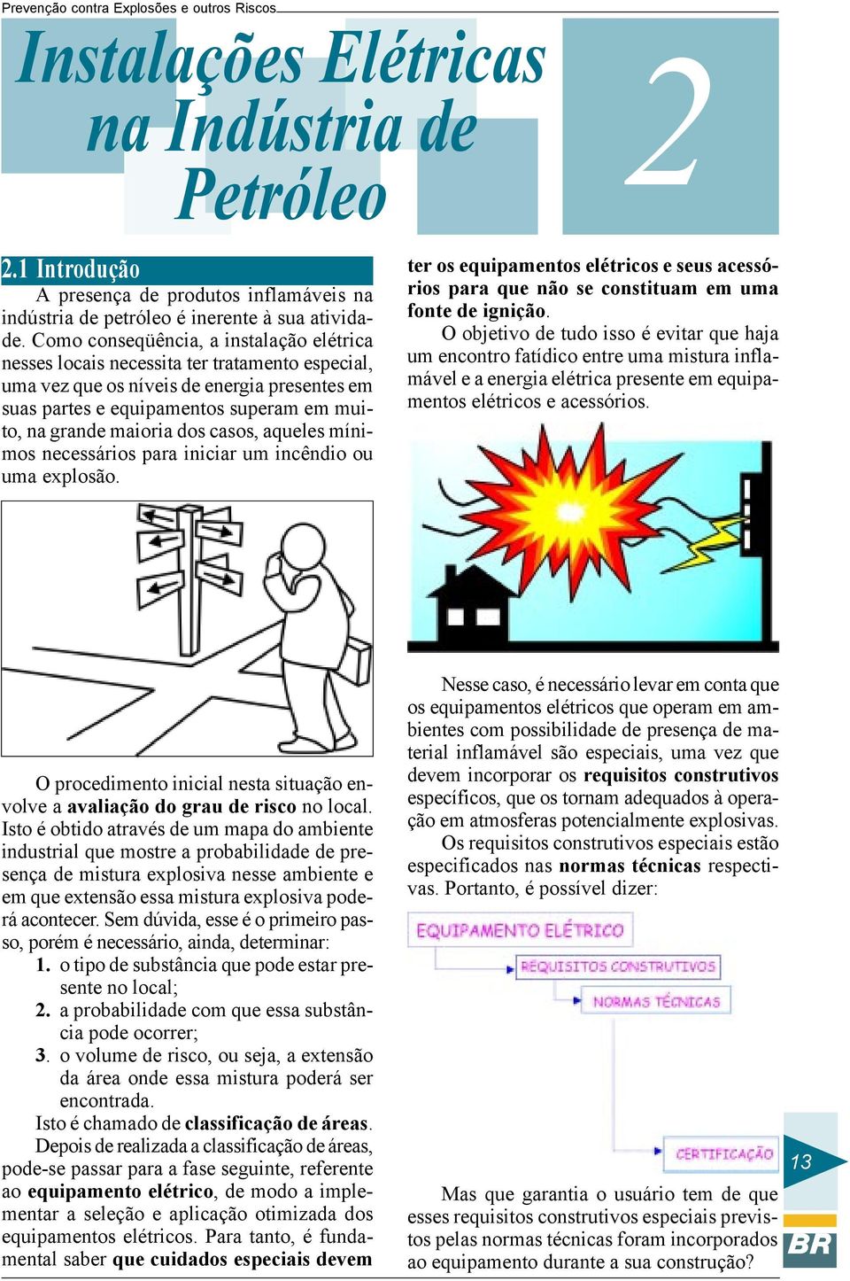 dos casos, aqueles mínimos necessários para iniciar um incêndio ou uma explosão. ter os equipamentos elétricos e seus acessórios para que não se constituam em uma fonte de ignição.