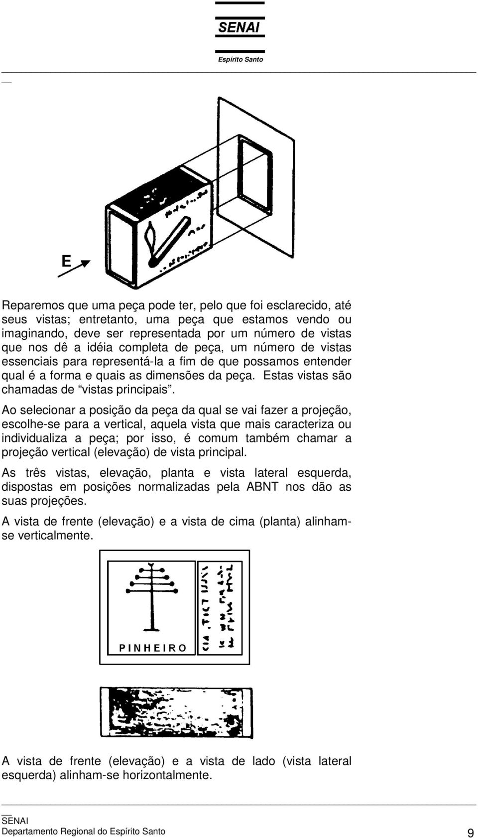 Ao selecionar a posição da peça da qual se vai fazer a projeção, escolhe-se para a vertical, aquela vista que mais caracteriza ou individualiza a peça; por isso, é comum também chamar a projeção