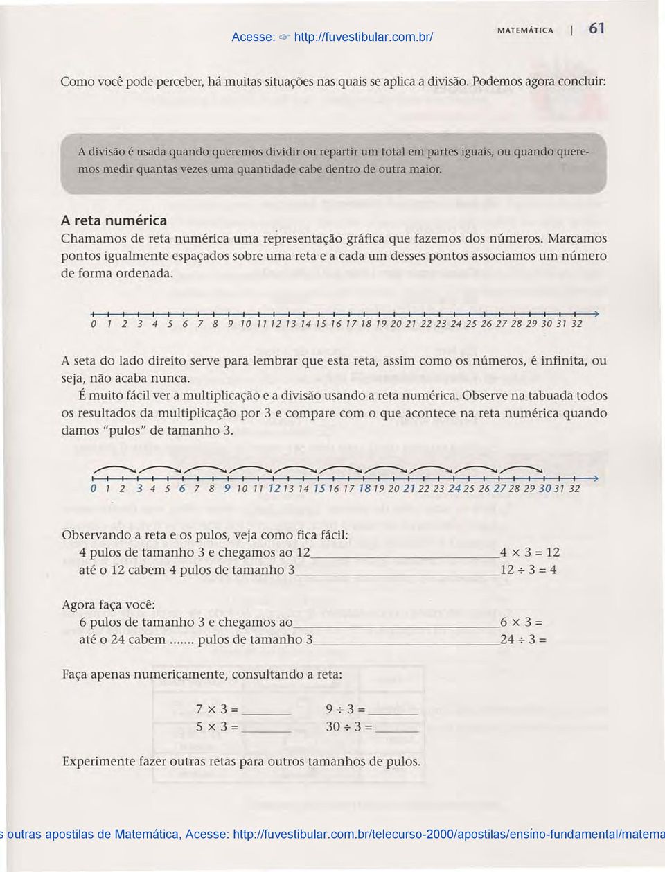 A reta numérica Chamamos de reta numérica uma representação gráfica que fazemos dos números.