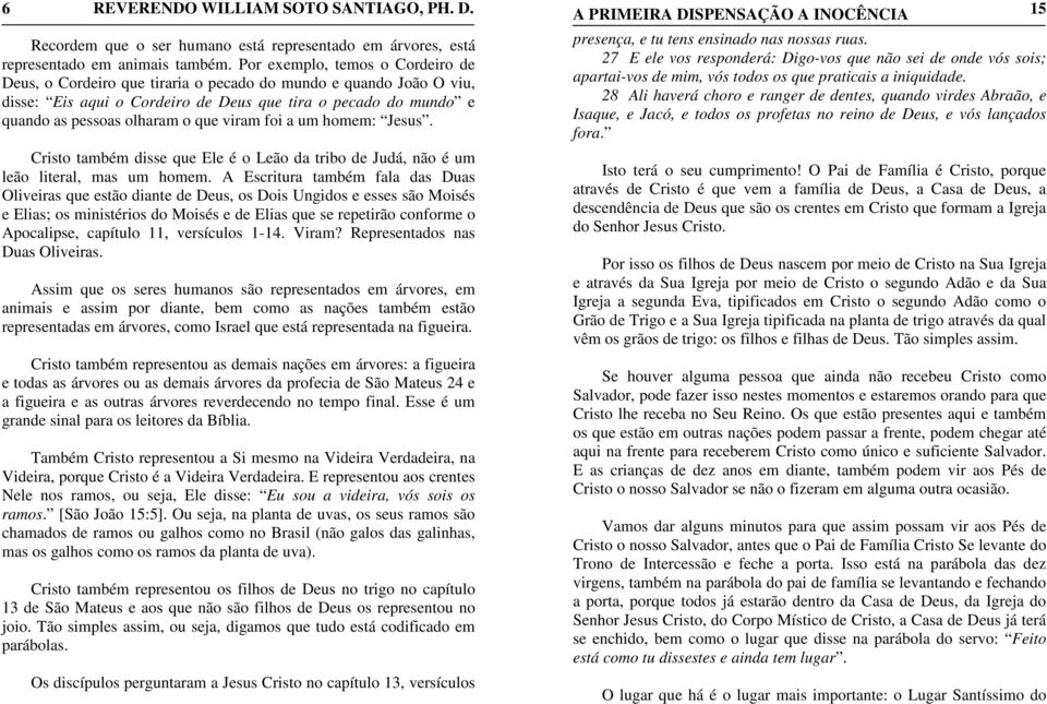 viram foi a um homem: Jesus. Cristo também disse que Ele é o Leão da tribo de Judá, não é um leão literal, mas um homem.