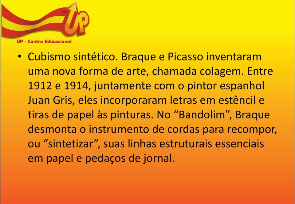 estêncil e tiras de papel às pinturas.