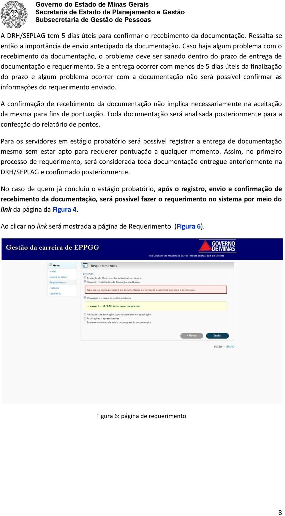 Se a entrega ocorrer com menos de 5 dias úteis da finalização do prazo e algum problema ocorrer com a documentação não será possível confirmar as informações do requerimento enviado.