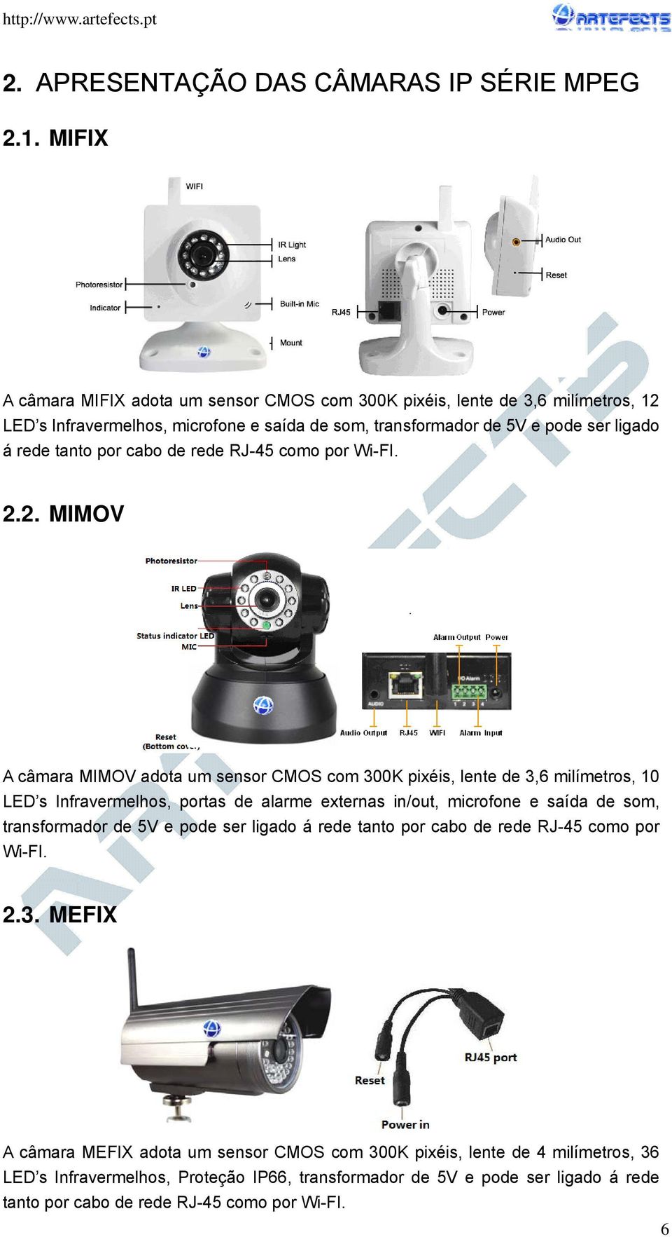 por cabo de rede RJ-45 como por Wi-FI. 2.