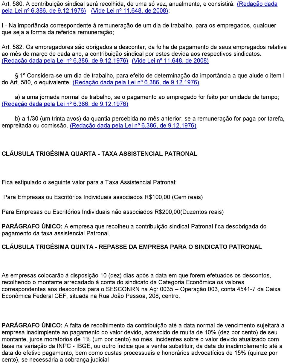 Os empregadores são obrigados a descontar, da folha de pagamento de seus empregados relativa ao mês de março de cada ano, a contribuição sindical por estes devida aos respectivos sindicatos.