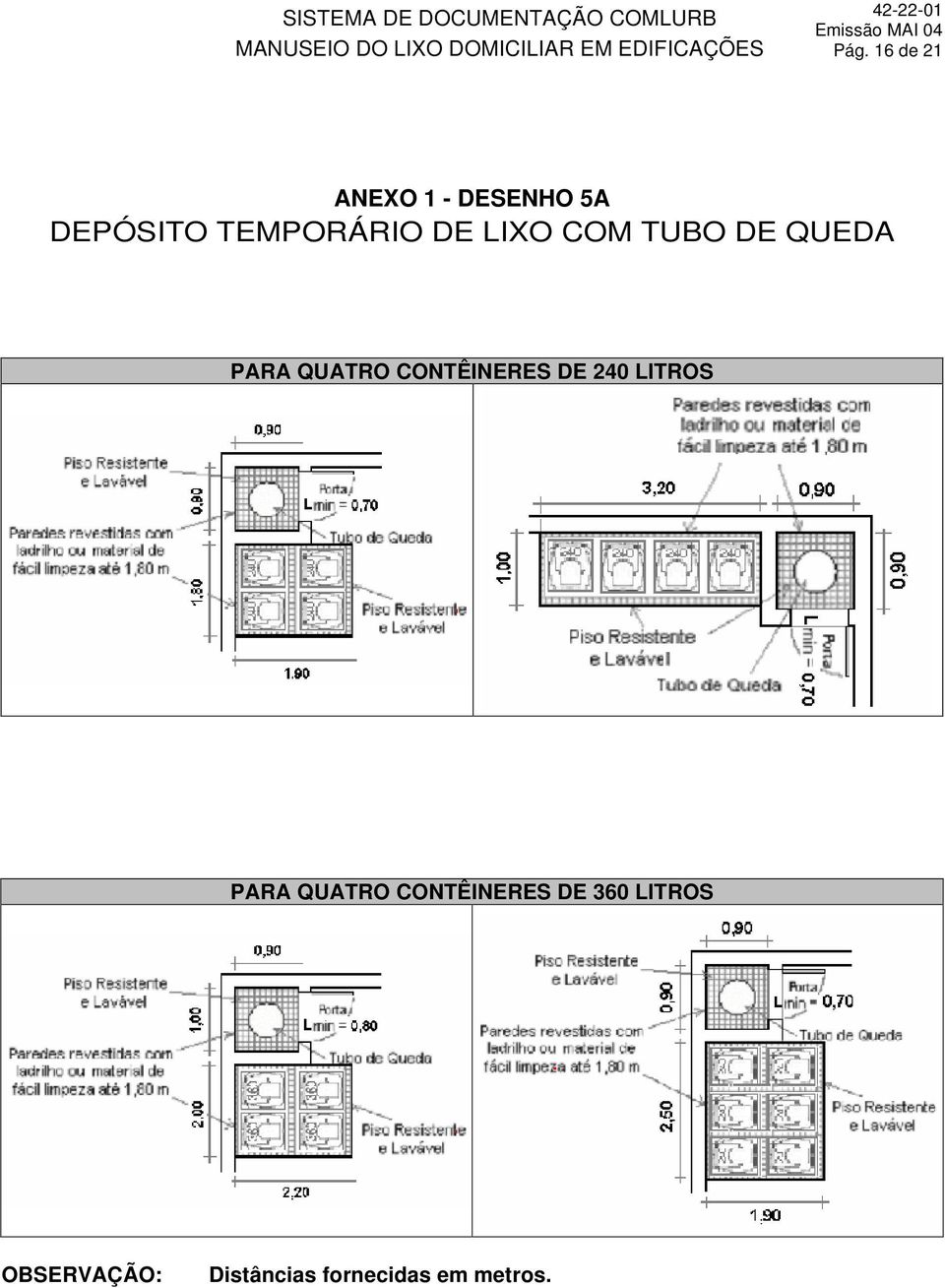 CONTÊINERES DE 240 LITROS PARA QUATRO CONTÊINERES