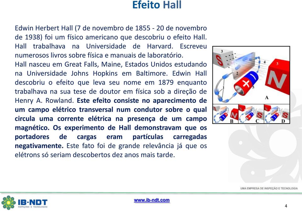 Edwin Hall descobriu o efeito que leva seu nome em 1879 enquanto trabalhava na sua tese de doutor em física sob a direção de Henry A. Rowland.