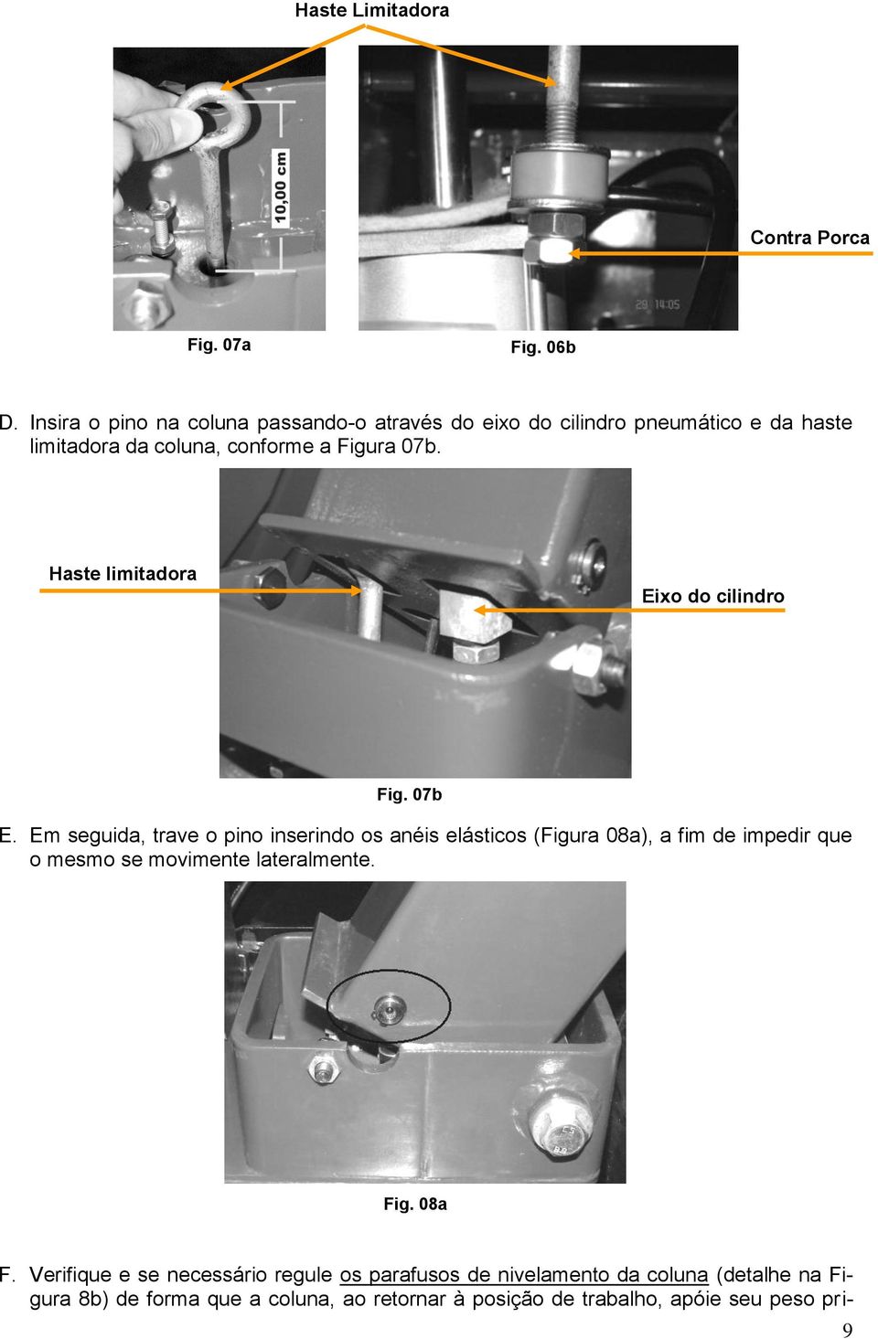 Haste limitadora Eixo do cilindro Fig. 07b E.