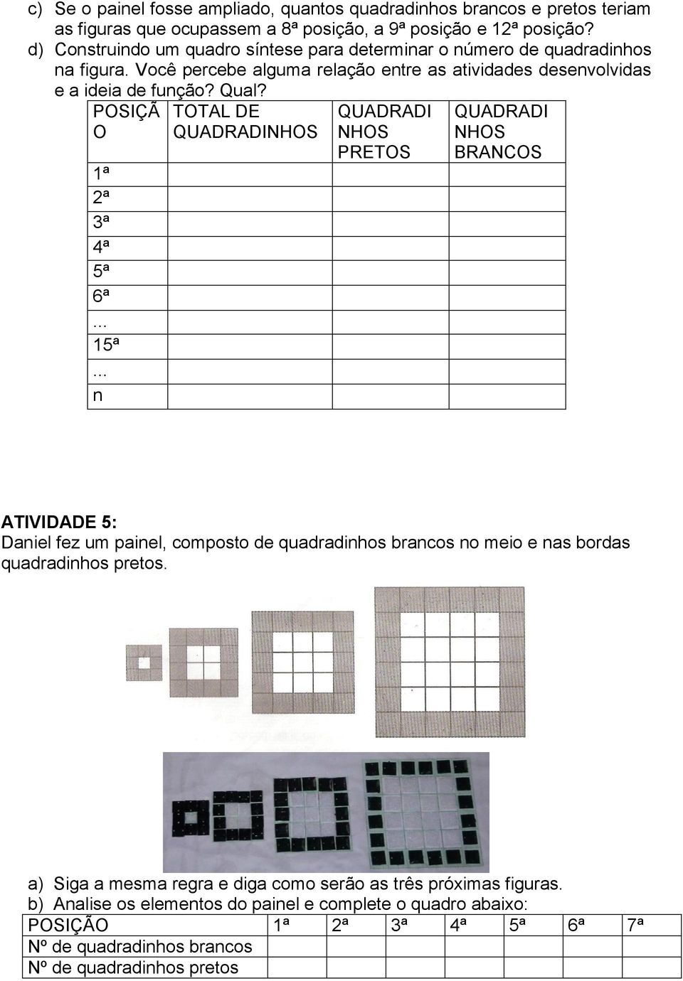 POSIÇÃ O 1ª 2ª 3ª 4ª 5ª 6ª... 15ª.